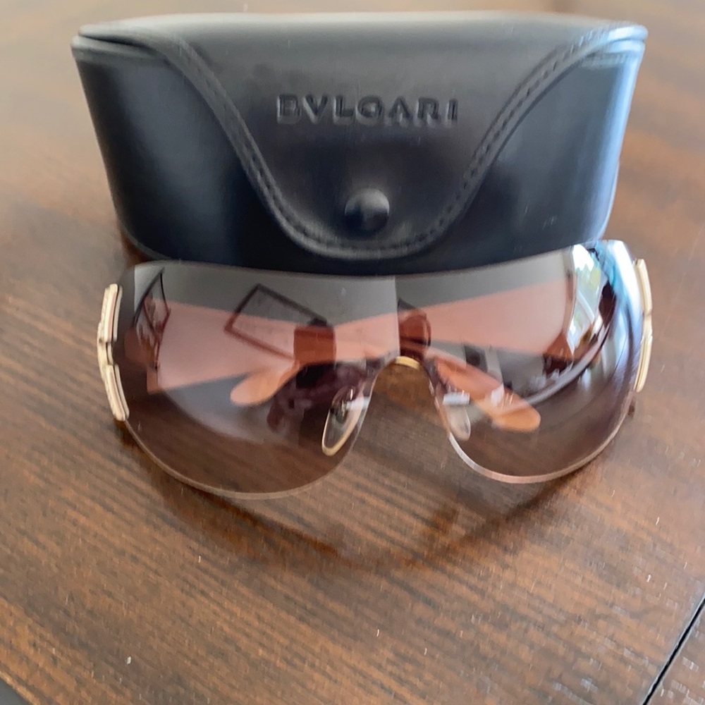 Bulgari Black Frame Brown Gradient Lens Sunglasses